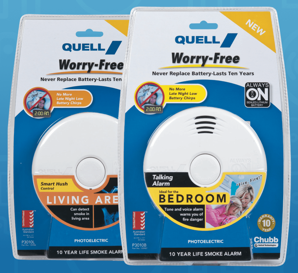 Quell's new WorryFree smoke detector has a 10year battery onboard