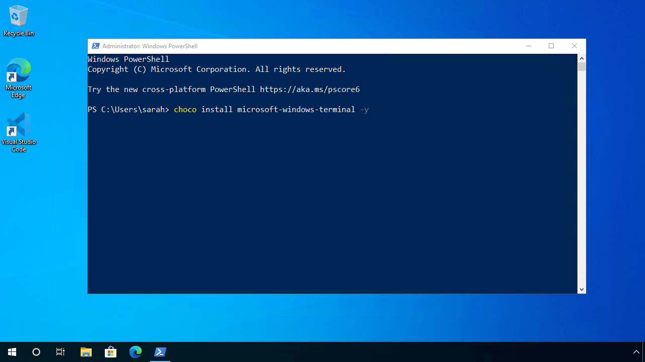 Install Windows Terminal with Chocolatey