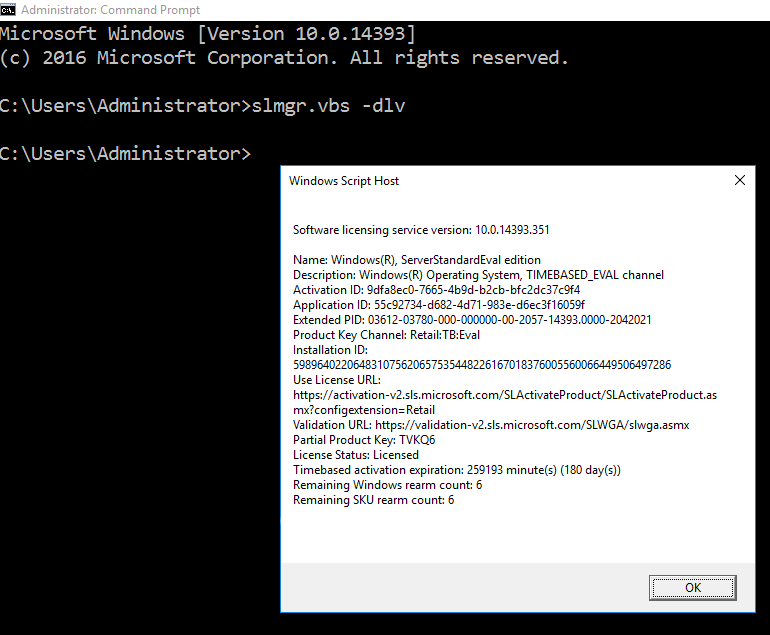 Windows Server Extend expired Evaluation Period