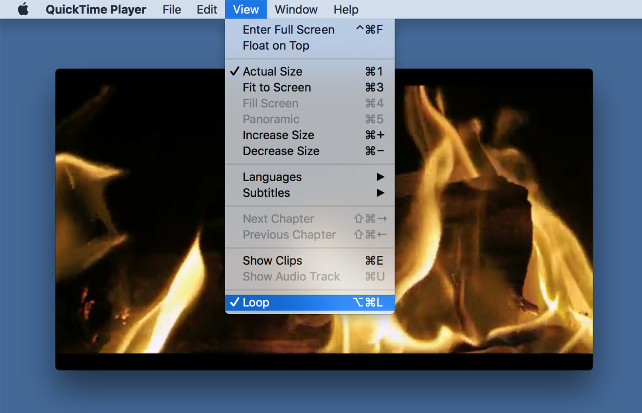loop video quicktime player mac