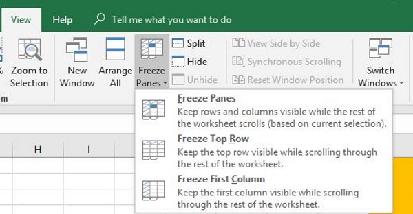 How to freeze the top row in excel