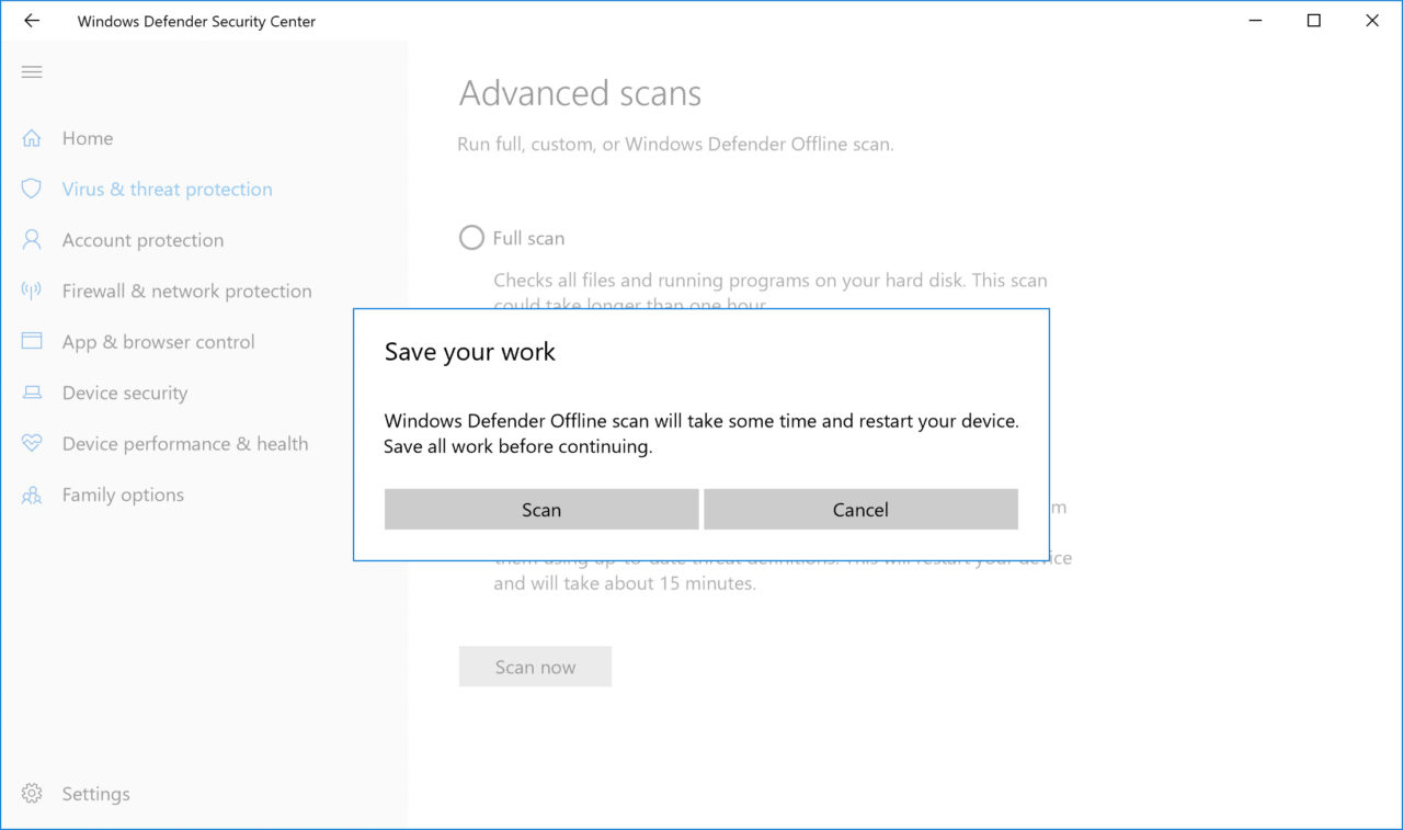 Windows Antivirus How to Run a Windows Defender Offline Scan
