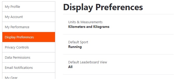 strava display settings