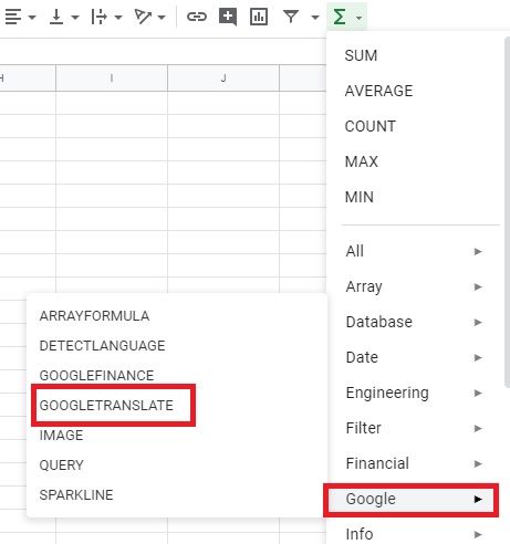 translate google spreadsheet