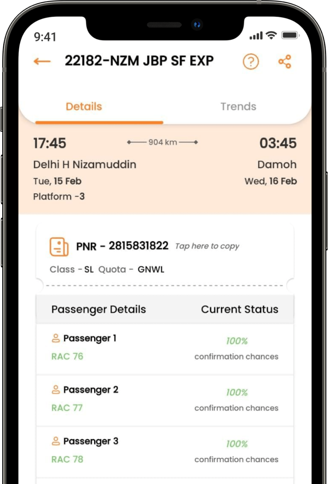 What is PRR, PQWL, TQWL, RLWL, RSWL, Means in Train Ticket