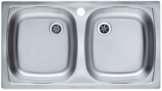 Spülbecken EDELSTAHL Einbauspüle LEINEN SATIN 150, 160 Ablaufgarnitur