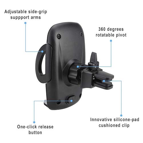 Beam Electronics Universal Smartphone Car Air Vent Mount Holder Cradle