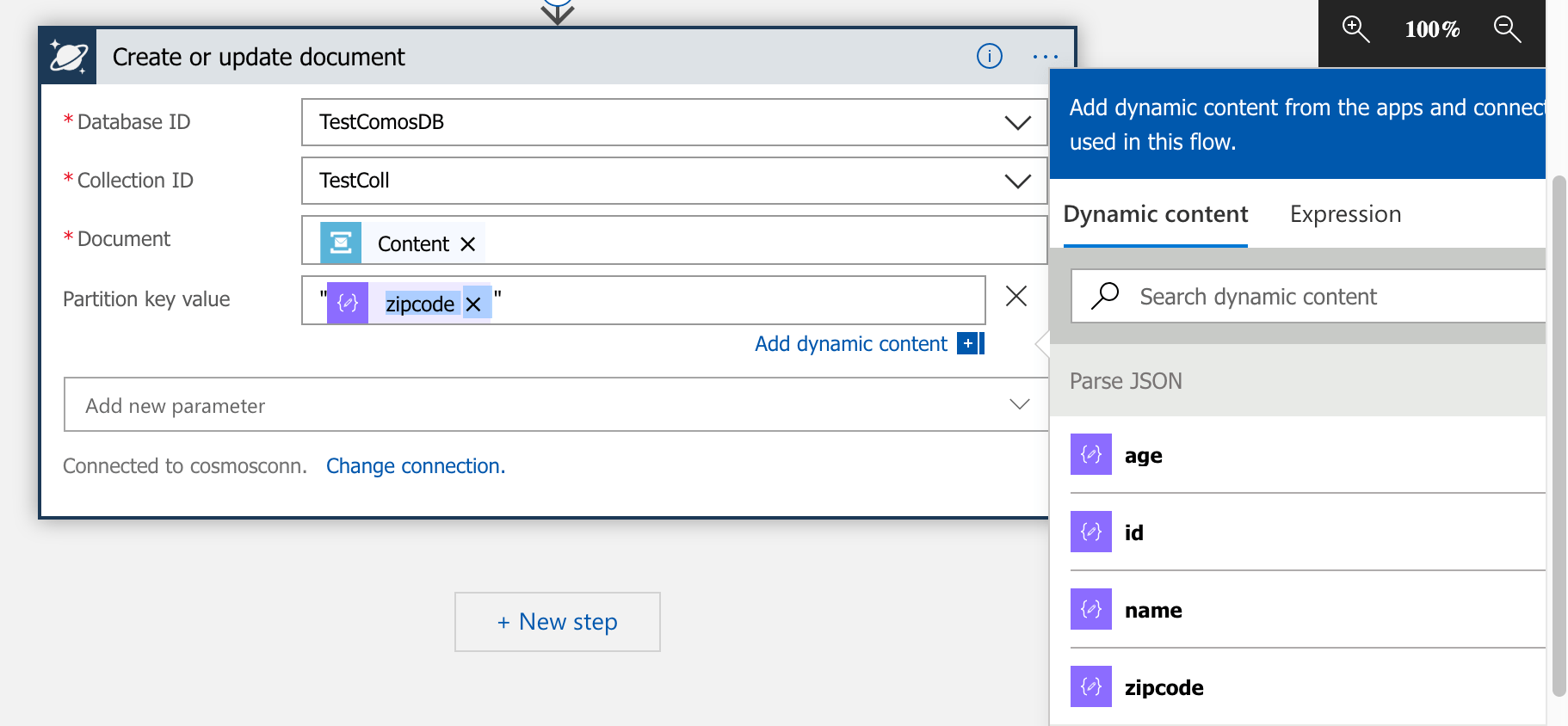 Publishing messages from Azure Service Bus to Cosmos DB using Azure