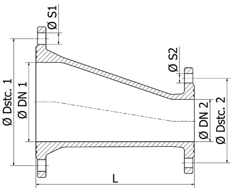 Eccentric reducer, FFRe piece Technimex International BV