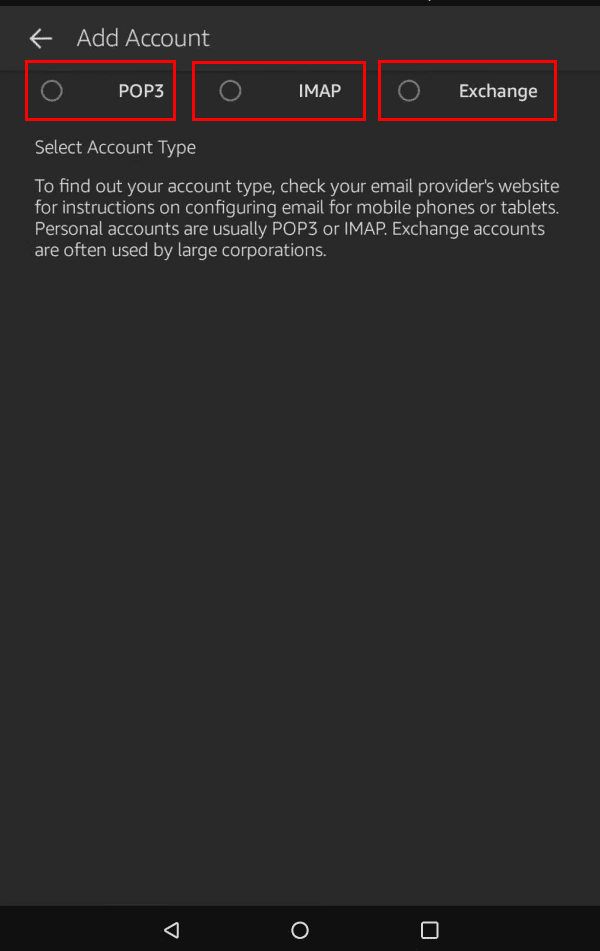 Amazon Fire How to Add and Remove Email Accounts