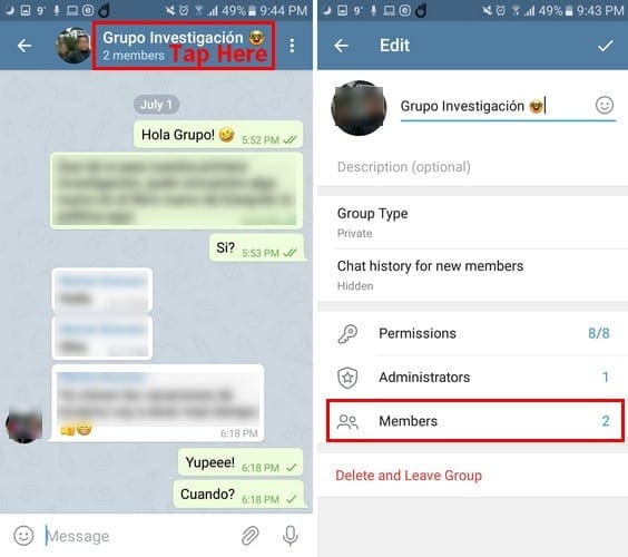 Telegram Add/Delete Groups