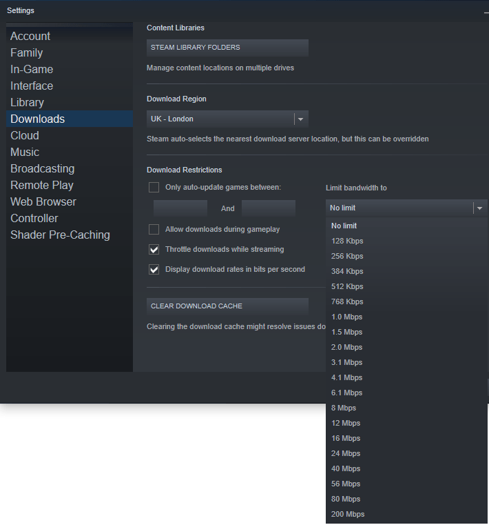 How to Throttle the Download Speed of Game Updates in Steam Technipages