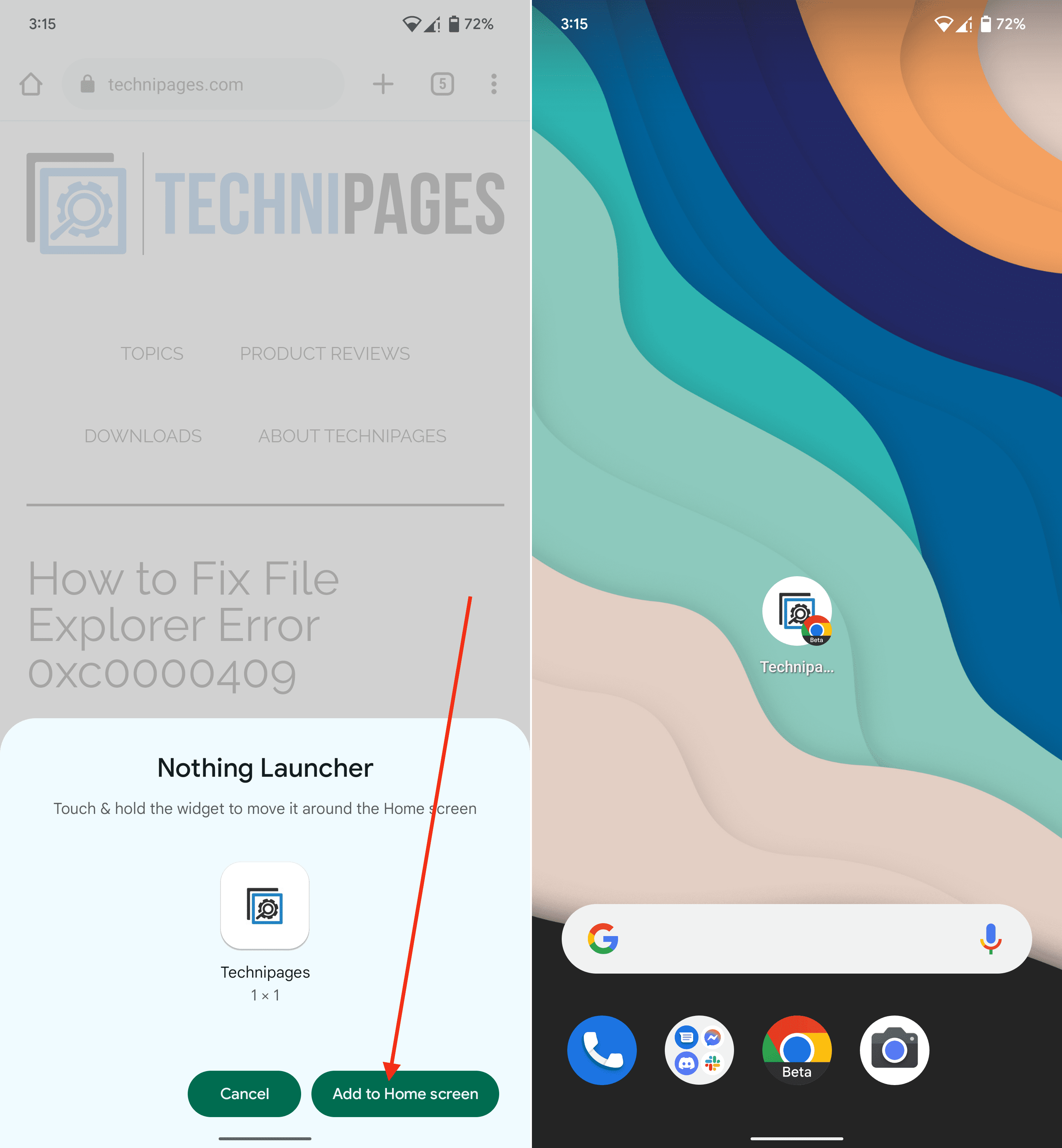 How to Add a site to Your Home Screen Technipages