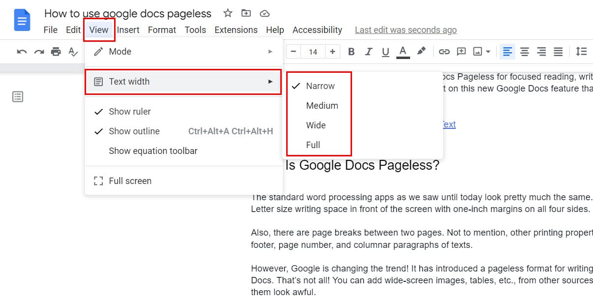 How to Use Google Docs Pageless for Focus Technipages