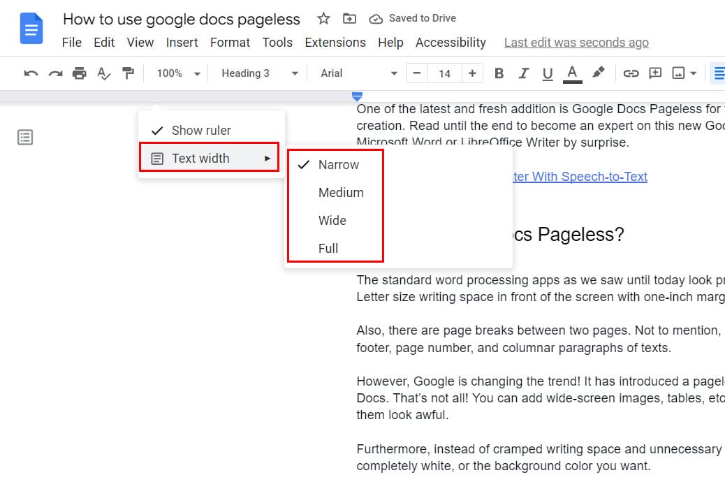 How to Use Google Docs Pageless for Focus Technipages