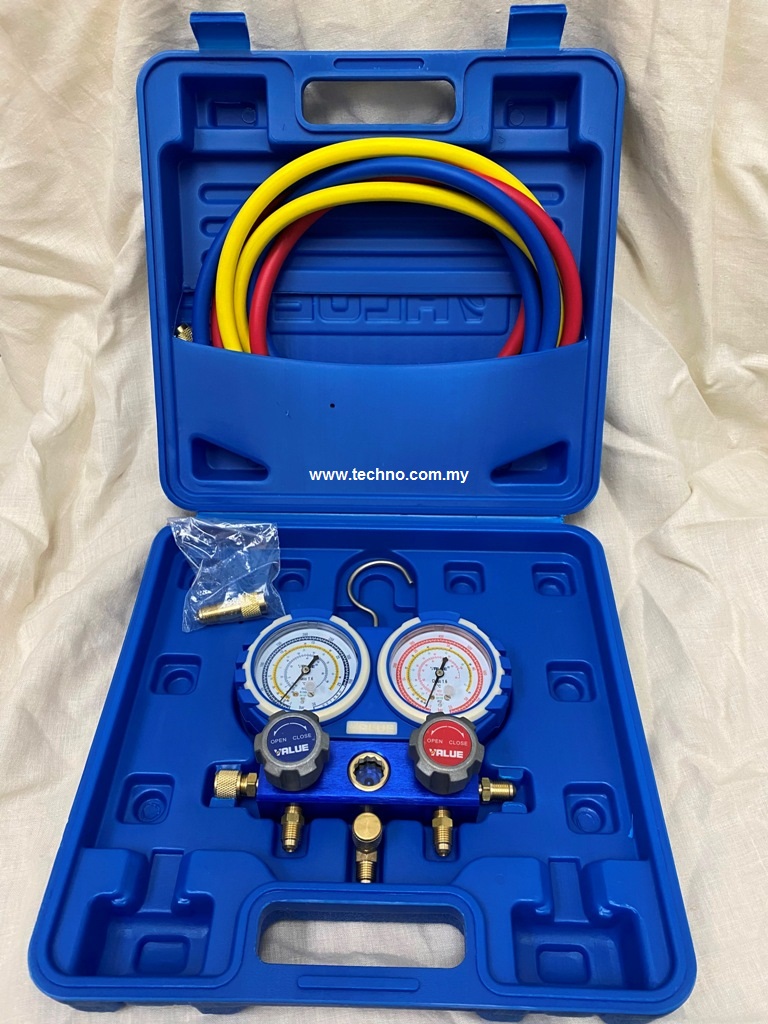 VALUE AirCond Dual Manifold Gauge Set R410a, R32, R22, R134a [VMG2