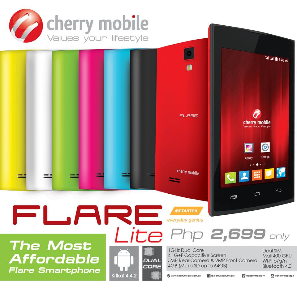 Cherry Mobile unveiled the Flare Lite. The 4 inch display with KitKat