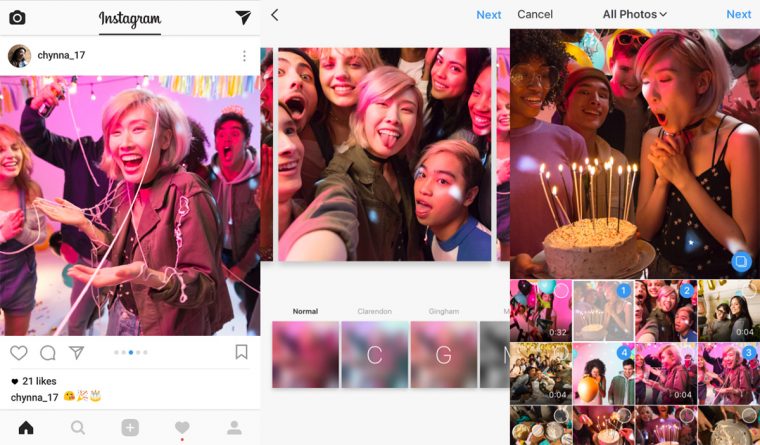 So teilen Sie mehrere Fotos auf Instagram in einem Beitrag