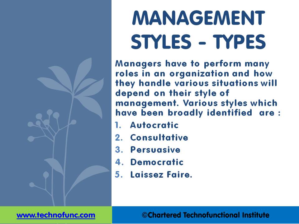 TechnoFunc Management Styles