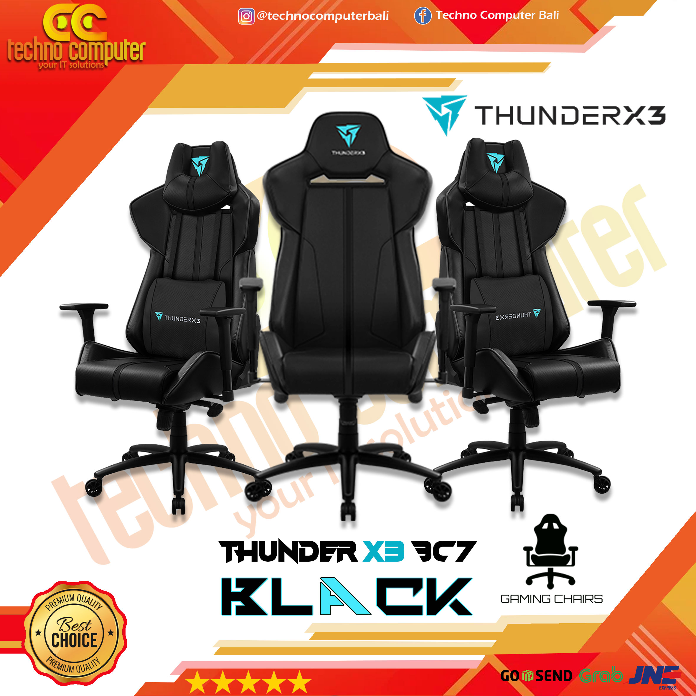 Kursi Gaming 1st Player Dk1 Black Techno Komputer Bali