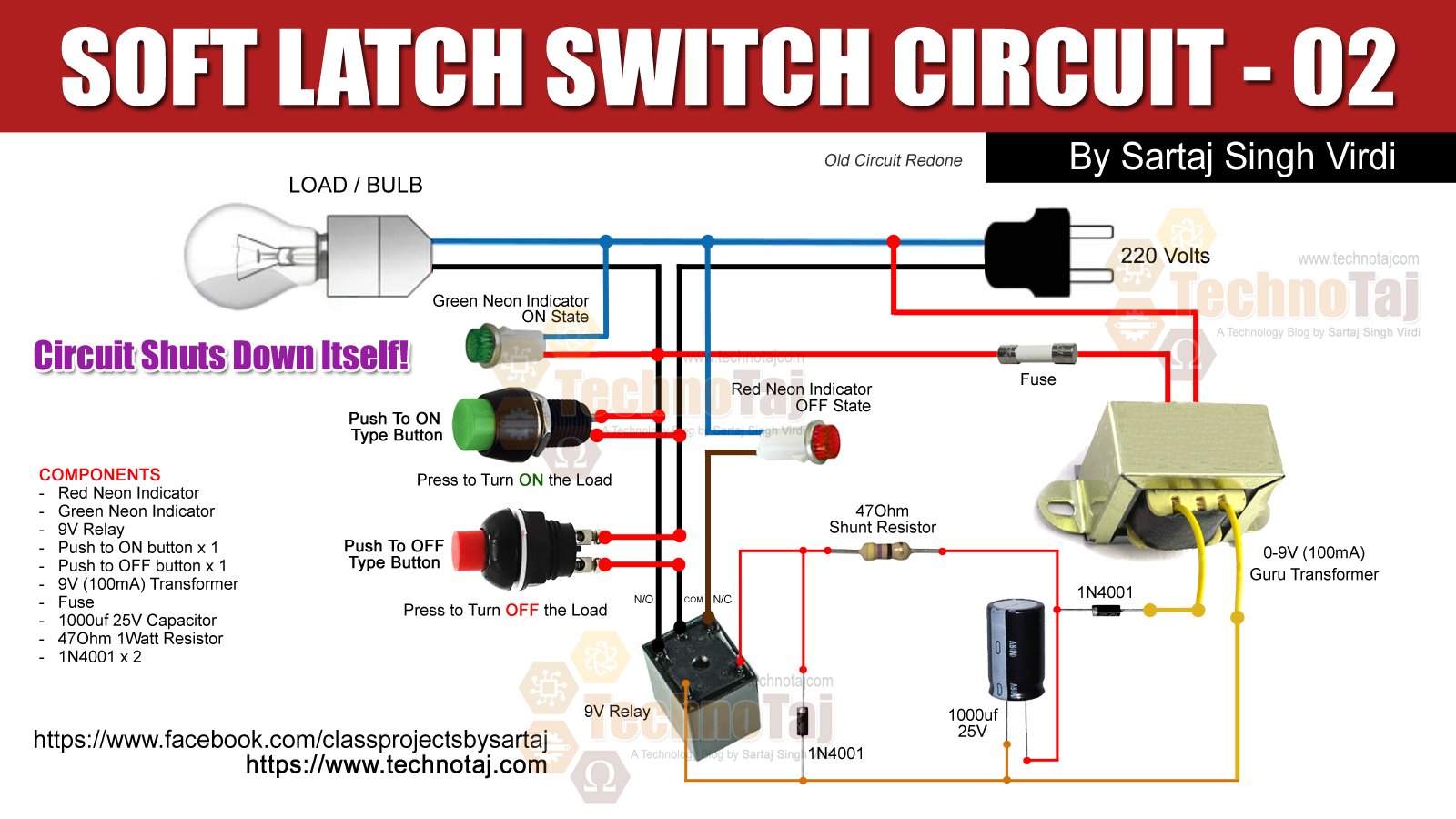 Latch Switch Circuits Simple to Make as Electronic School Projects