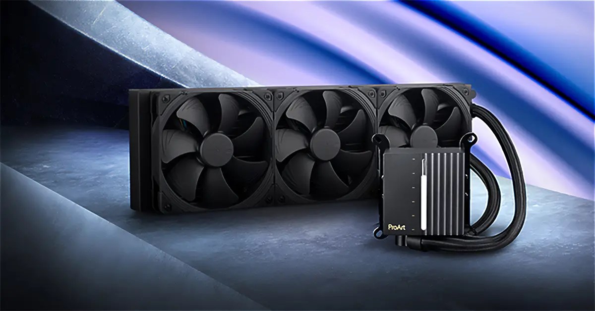 ASUS ProArt LC 420 CPU AIO cooler, water cooling assembly, simple design, low noise.