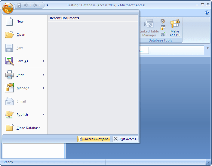 MS Access 2007 Automatically start up switchboard when database is opened