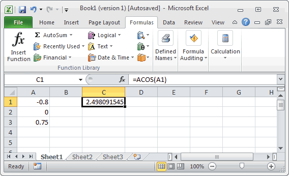 Excel Avanzado Función Acos()