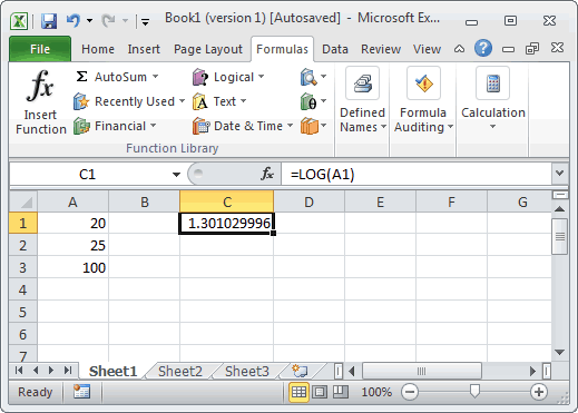 MS Excel How to use the LOG Function (WS)