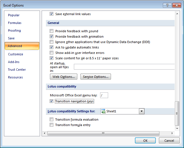 MS Excel 2007 View hyperlink result at top of viewing area