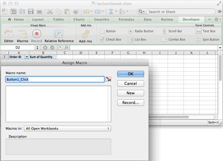 MS Excel 2011 for Mac Refresh multiple pivot tables with a button