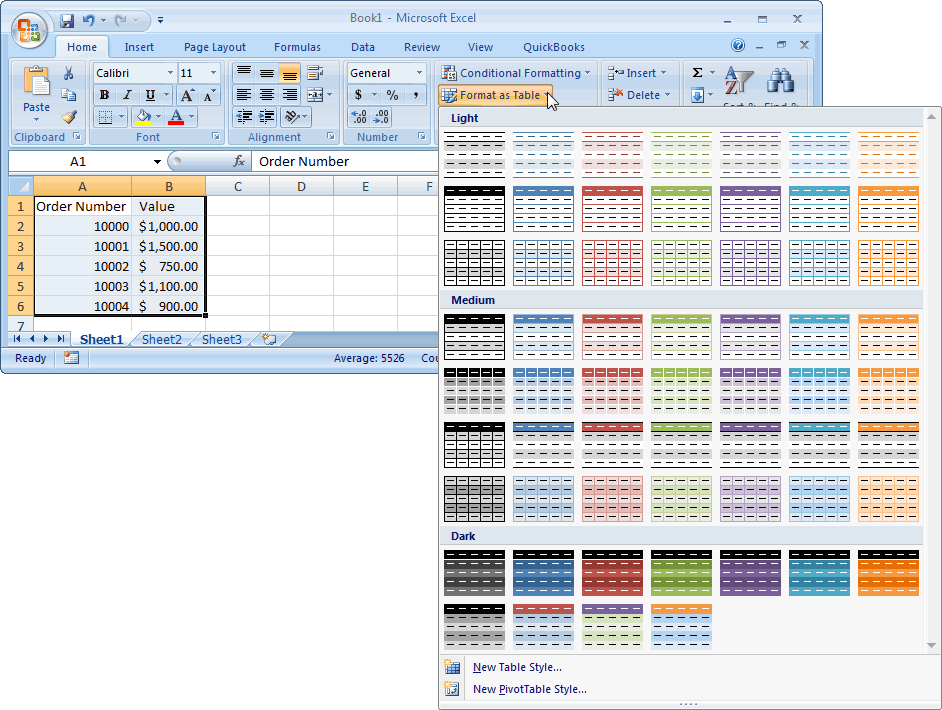 MS Excel 2007 Automatically alternate row colors (one shaded, one white)