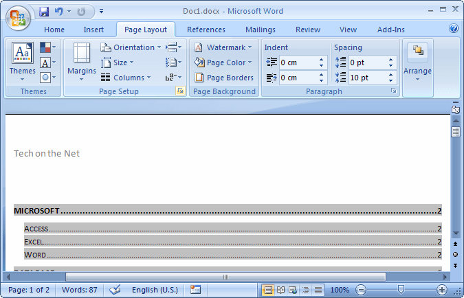 MS Word 2007 Create a different header for the first page