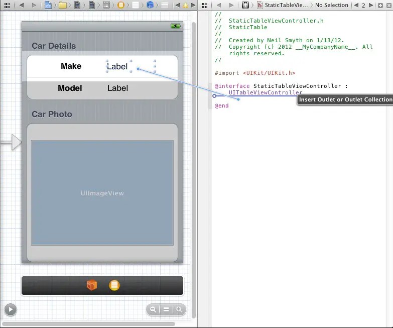 Using an Xcode Storyboard to Create a Static Table View (iOS 6