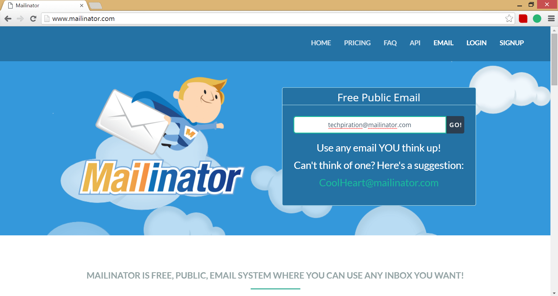 Register on websites with disposable email address
