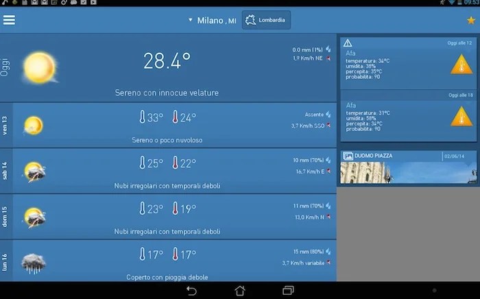 Le migliori app meteo per Android, su smartphone e tablet