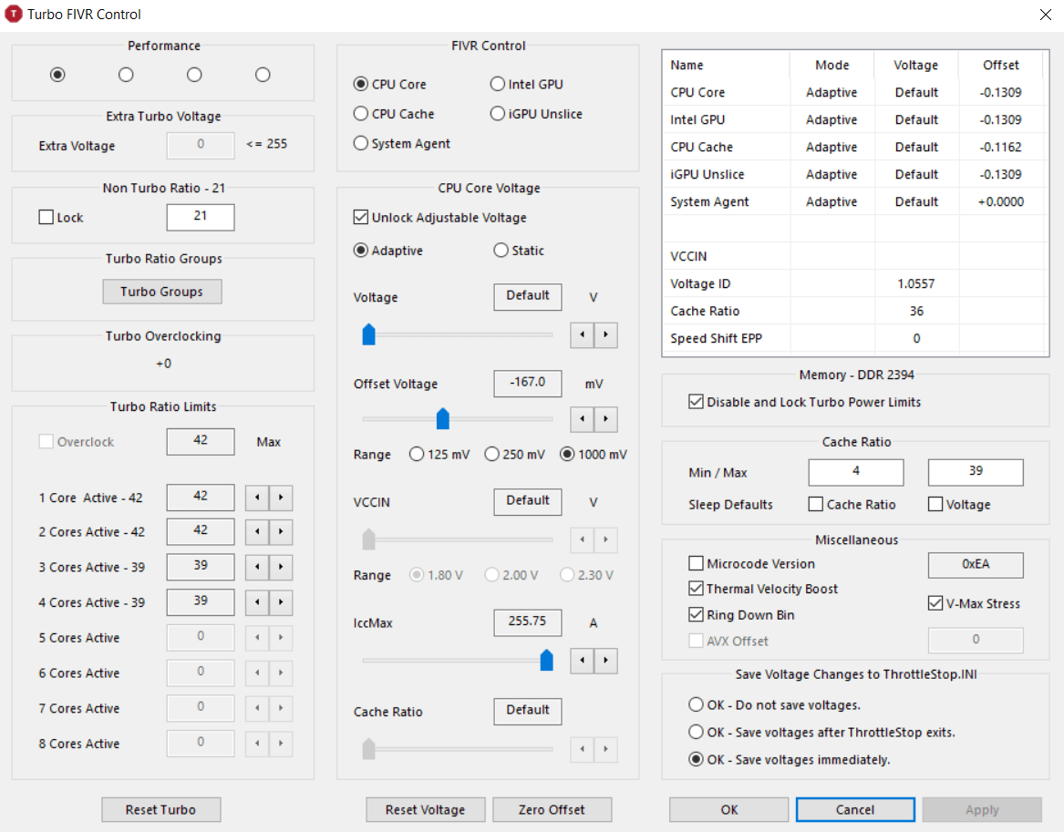 Constant EDP Other in red under RING in ThrottleStop and constant PL1(in red) in core and gpu