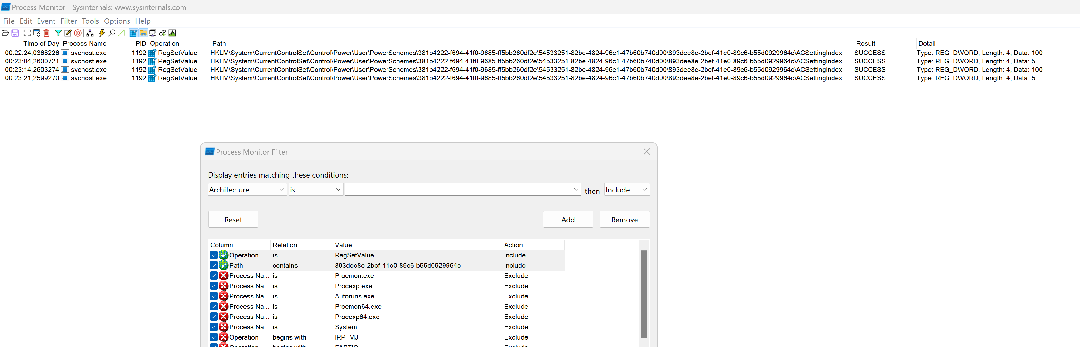 Finding out what program keeps changing Minimum processor state to 100