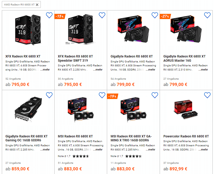 AMD GPU Prices Fall Below MSRP in Europe, NVIDIA GPUs Approach the