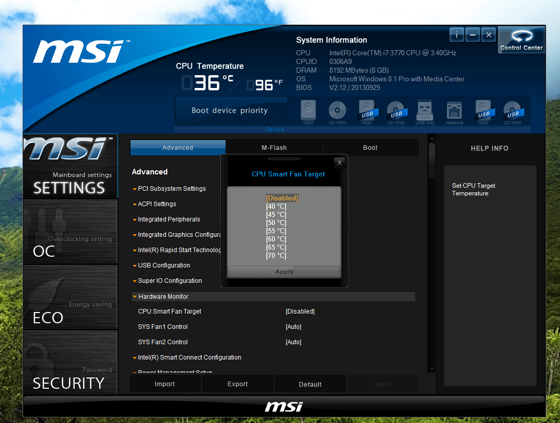 MSI Z77G45 should i use green power mode in msi control center, or in