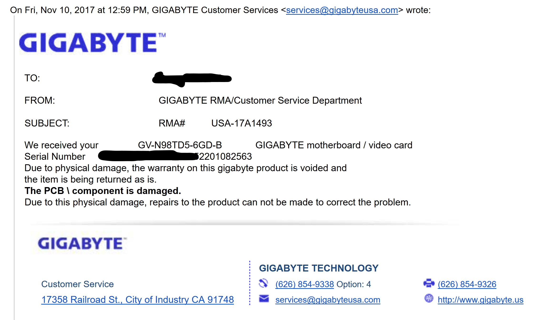 Gigabyte RMA nightmare... TechPowerUp Forums
