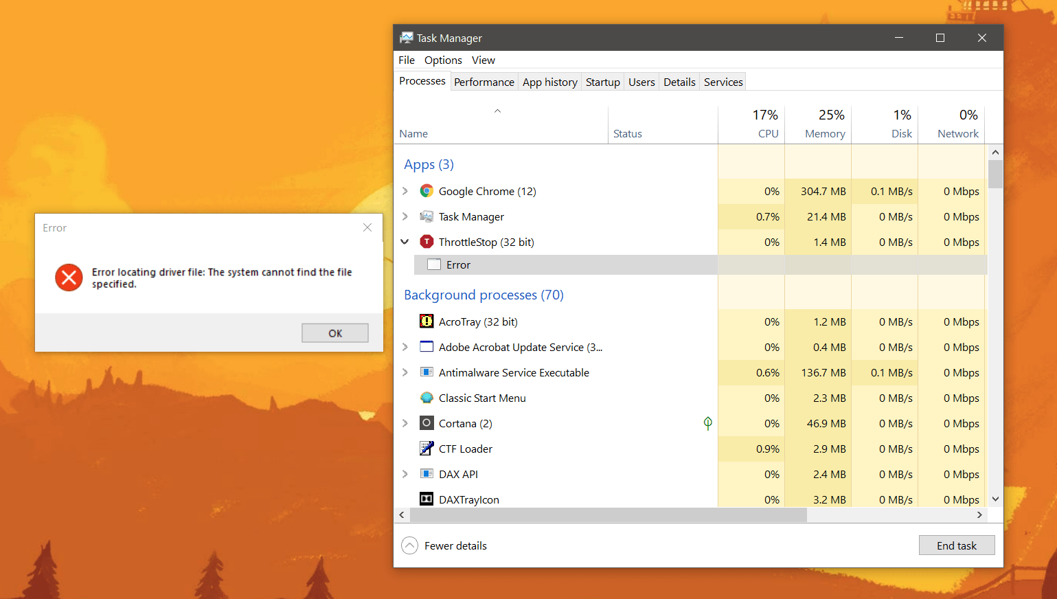 ThrottleStop "Error locating driver file The system cannot find the