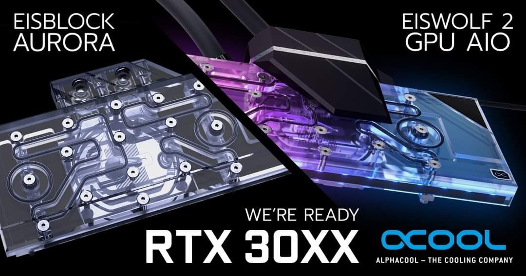 Alphacool Ready with RTX 30 Series Ampere Fullcoverage Water Blocks