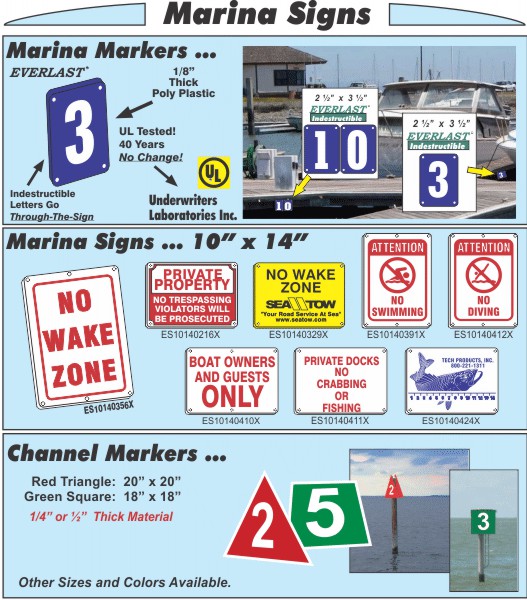 Marina Signs Tech Products Signs, Tags, and Markers