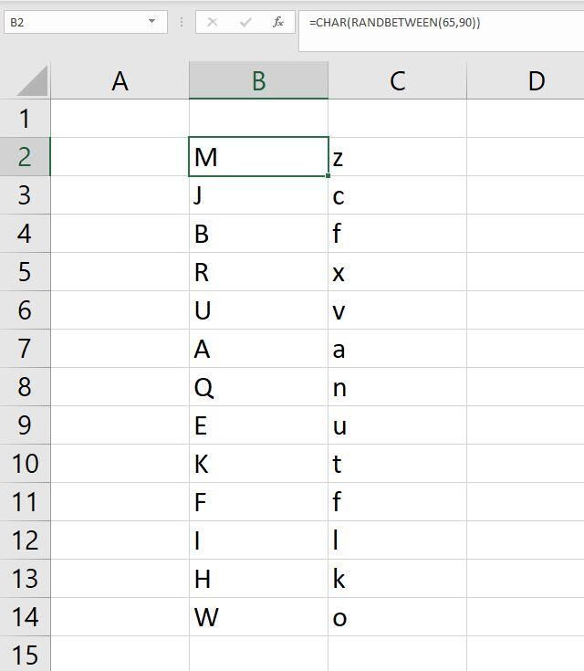 How to generate random letters in Excel TechRepublic