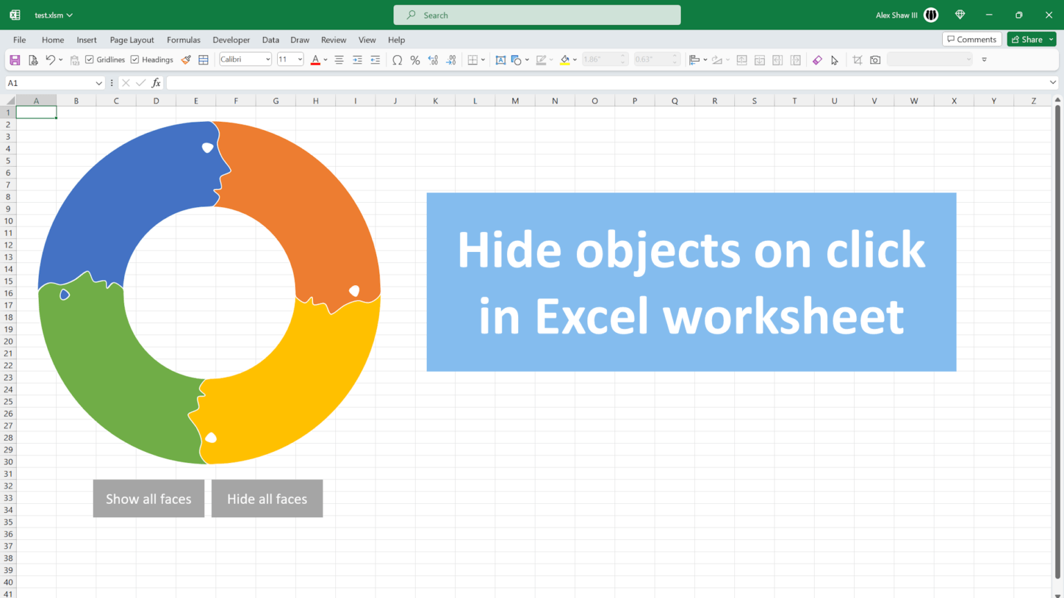 Hide objects on click in Excel with VBA Howto video Techronology