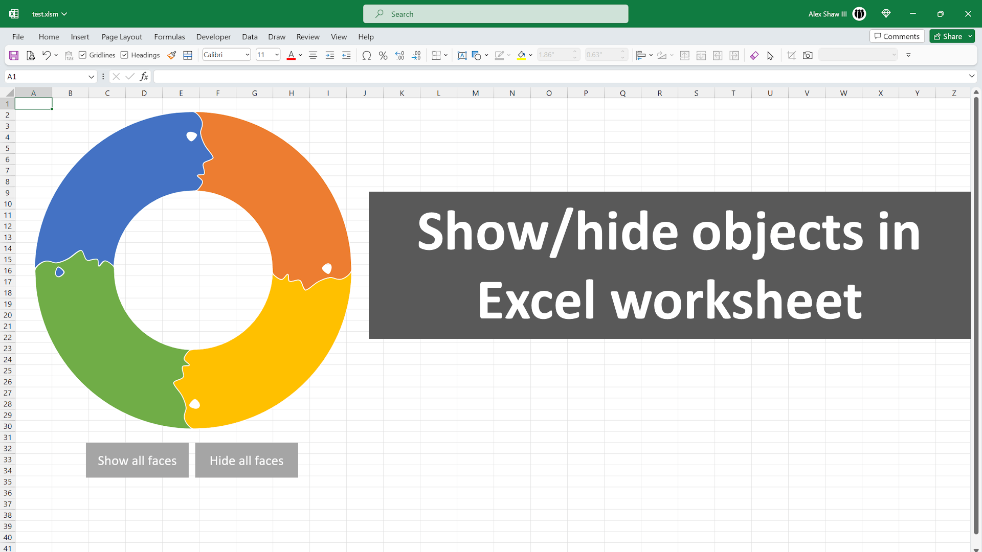 Show hide objects with Excel VBA Howto video Techronology