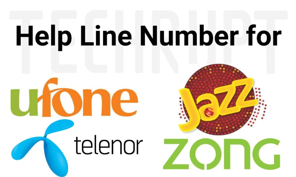 Helpline Number of Zong, Jazz, Ufone and Telenor TechRupt