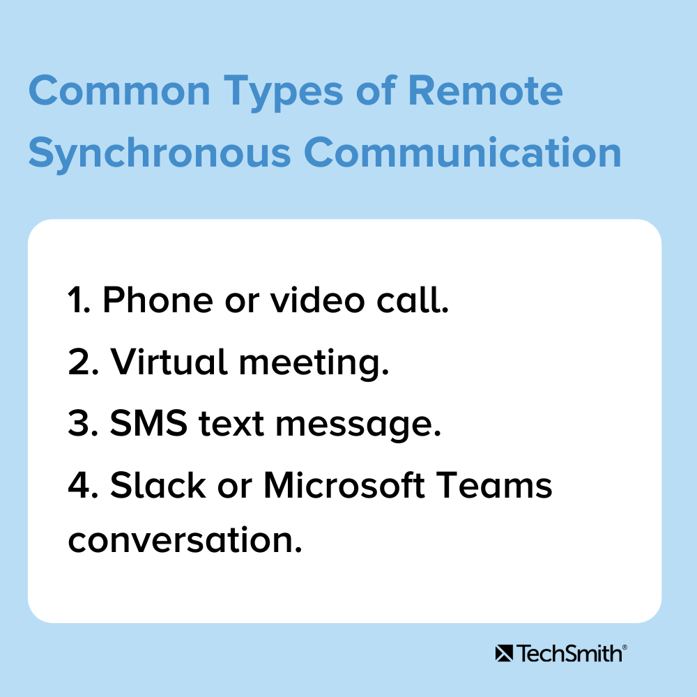 Synchronous vs. Asynchronous Communication The TechSmith Blog