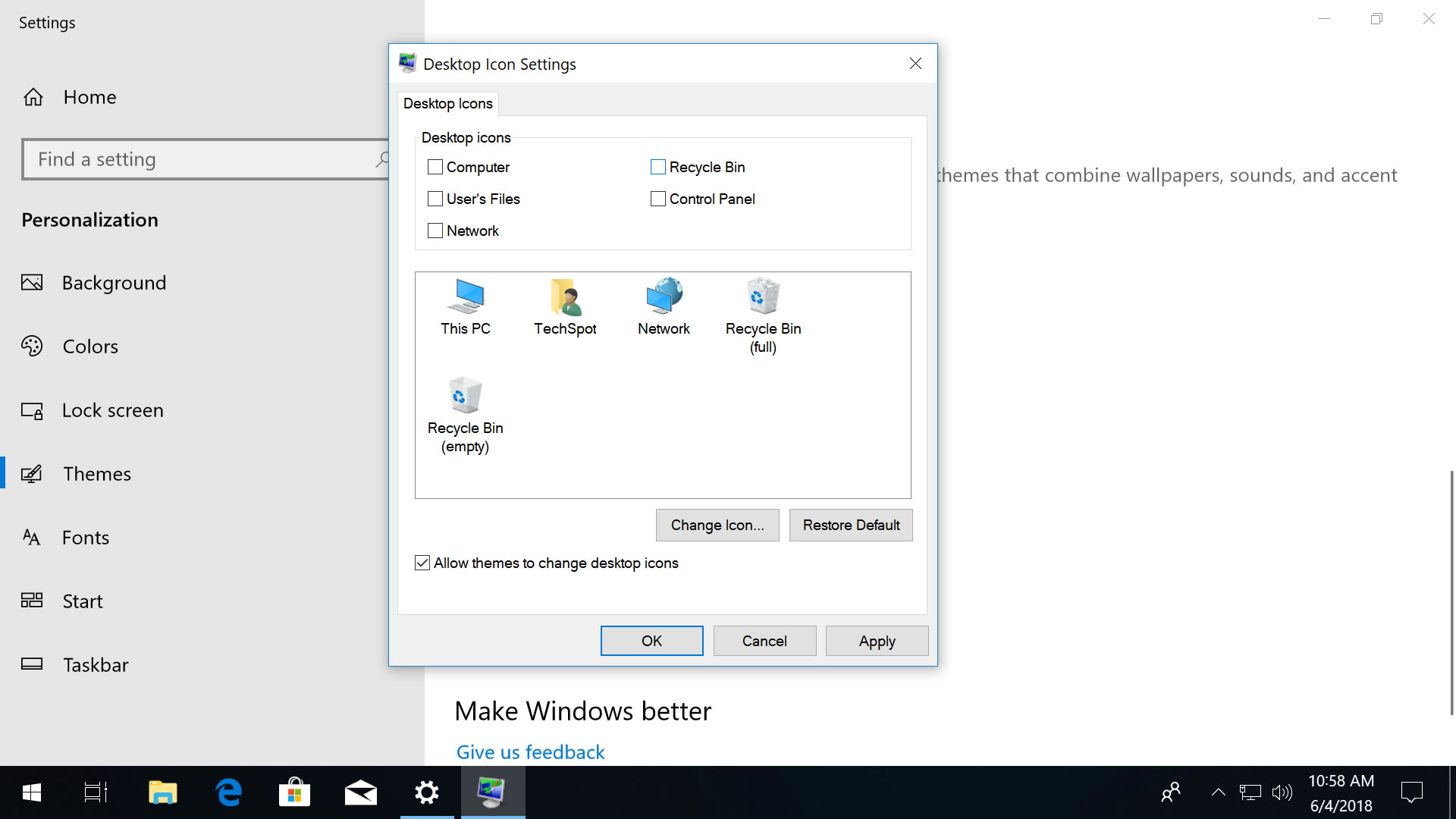 Where is the Windows 10 Recycle Bin? Removing it from the desktop